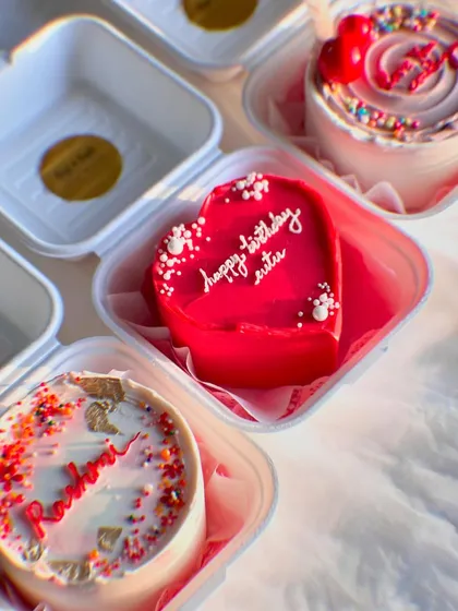 More angles of the bridal shower and birthday set cakes, highlighting the details and variety available for your special events.