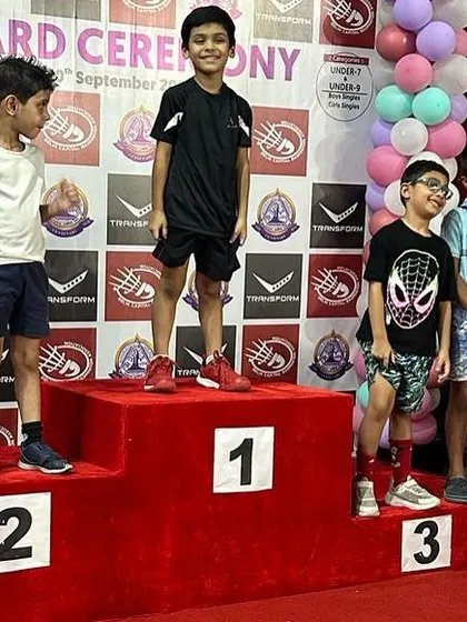 Six-year-old Advit Mishra on the number one podium after winning the Boys Singles U-7 title at the Delhi State Badminton Championship. His determination at such a young age is truly inspiring.