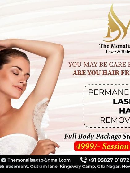 Are you care-free but not hair-free? We offer permanent laser hair removal with full body packages starting from just 4999 per session, using advanced technology for safe and efficient results.