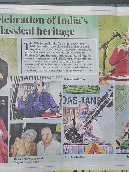 Some recent press coverage of our concert at the Swami Haridas Tansen Sangeet Nritya Mahotsav in New Delhi. It was a privilege to perform at this amazing festival.