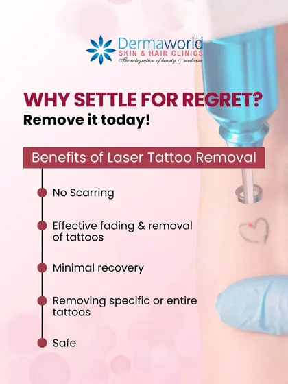 Do you have a tattoo that no longer represents you? We believe you shouldn't have to live with regret. Our laser tattoo removal service is a safe and effective way to clear your skin, with benefits like no scarring and minimal recovery time, so you can move forward with confidence.