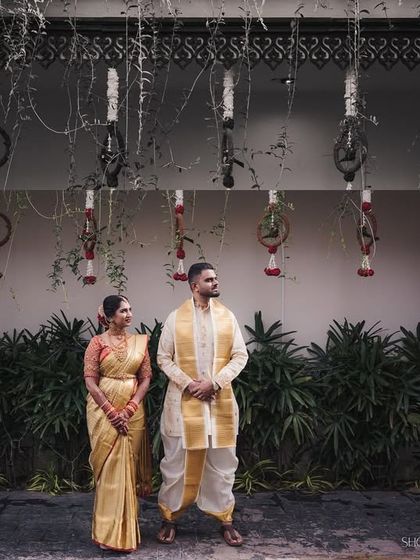 Reminiscing about Supritha and Charan's beautiful wedding. Her traditional makeup and attire look stunning in these professional shots, capturing the elegance of their special day.
