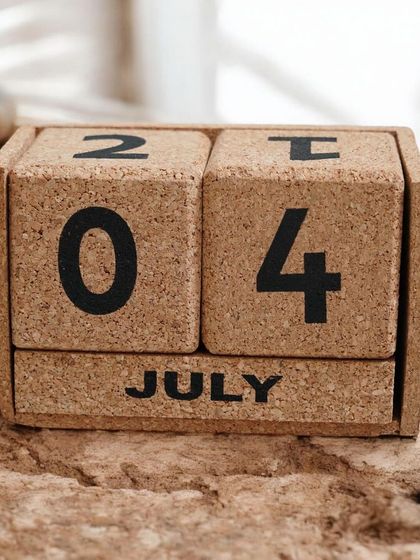 This perpetual calendar is crafted from natural cork blocks. It's a timeless and sustainable desk accessory that can be used year after year.