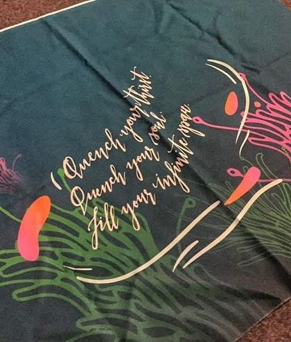 Another piece of the fabric design for the taxi project, featuring my calligraphy. It's amazing to look back and see how much I've grown since then.