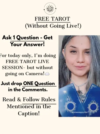 As a thank you to my followers, I sometimes offer a free tarot session without going live. This post is an example of an offer where you can ask one question and get your answer directly in the comments.