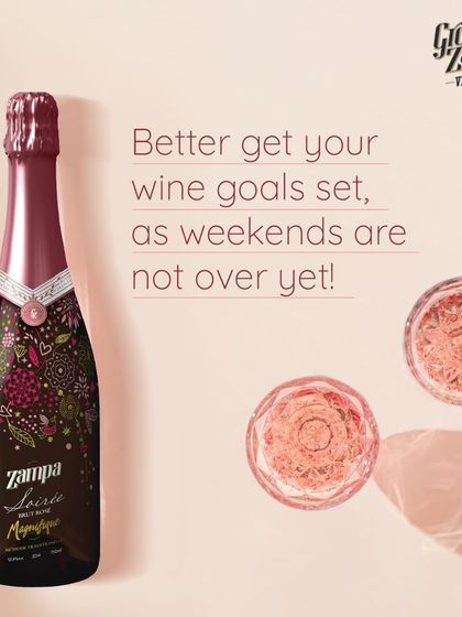 Get your weekend goals set with our Zampa Soirée Brut Rosé Magnifique. This beautifully designed bottle is perfect for a stylish Saturday.