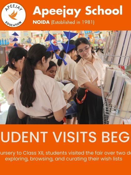 Student visits begin. From Nursery to Class 12, students visited the fair over two days, exploring, browsing, and curating their wish lists.