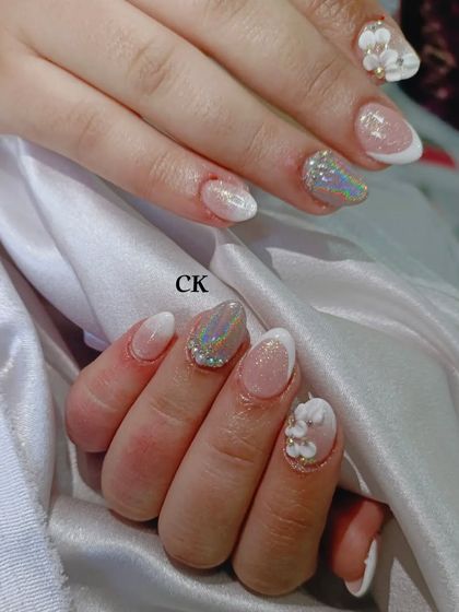 A closer look at the intricate details of this embellished bridal set.