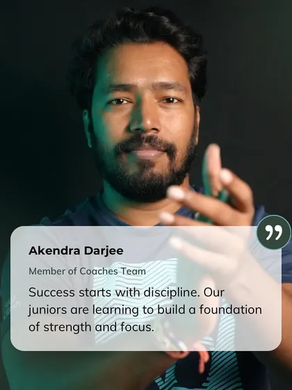 Coach Akendra Darjee on the importance of discipline. He believes that success starts with building a foundation of strength and focus, qualities we instill in all our junior players.