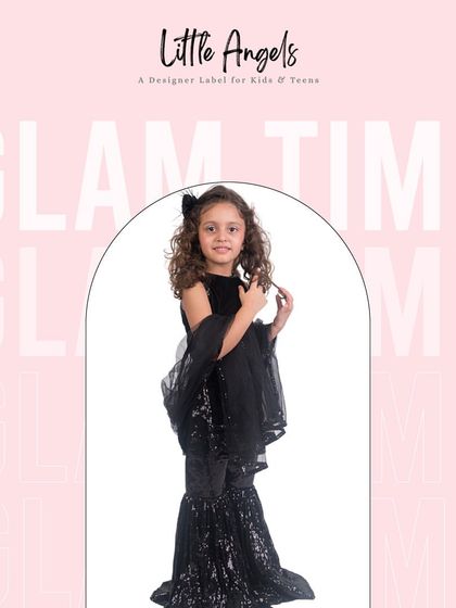 It's glam time! This black sequin garara is perfect for any little girl who loves to sparkle.