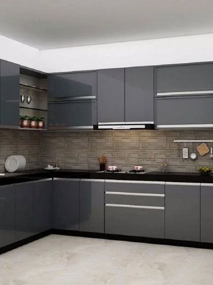 Dreaming in Colors & Textures - Modular Interiors & Room Renovation Modern Modular Kitchens photo 4