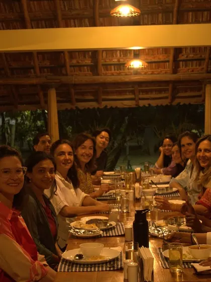 Laughter and friendship fill our dining hall. Our international guests bond over wholesome Ayurvedic meals, sharing stories and creating memories that are as nourishing as the food itself.