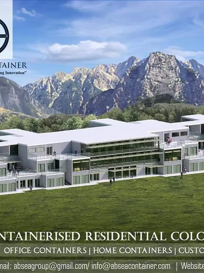 We can undertake large-scale residential projects, like this rendered concept for a containerized residential colony in a mountain setting. This demonstrates our capability in modular housing development.