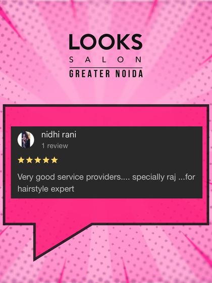 A review calling our service providers "very good," with a special mention for Raj as a hairstyle expert.