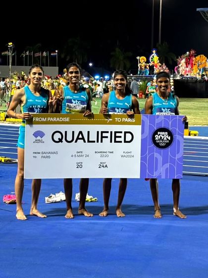 Our women are just as strong. The women's relay team celebrating their qualification for the Paris 2024 Olympics. This is Indian athletics shining on the world stage.