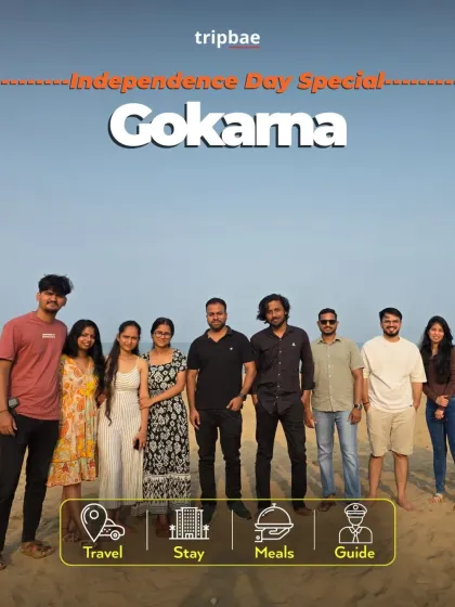 An Independence Day special poster for our Gokarna trip, a popular 2-day getaway from Bangalore.