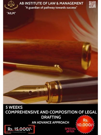Legal drafting is a foundational skill. My course on Comprehensive and Composition of Legal Drafting focuses on creating impressive and legally sound documents, covering both academic principles and practical problem solving aspects.