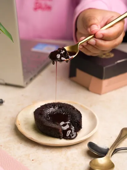 Capturing that perfect "money shot" is one of my favorite challenges. Here, the focus is on the molten chocolate lava cake, a moment of pure indulgence. This kind of visual helps customers imagine the experience of that first delicious spoonful.
