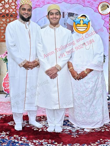 I was very humbled to make these matching clothes for a father and son on the special occasion of the son's Misaaq jaman.