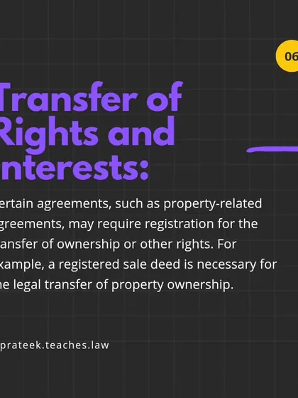 For certain agreements, such as property-related transactions, registration is mandatory for the legal transfer of ownership or other rights to be valid.
