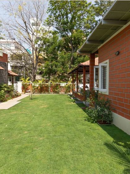 A duplicate of the house and lawn, reinforcing the connection to nature.