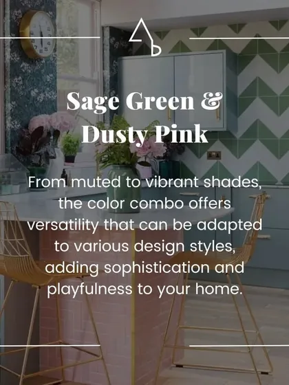 This post showcases the versatile and sophisticated combination of sage green and dusty pink, adaptable to various design styles.