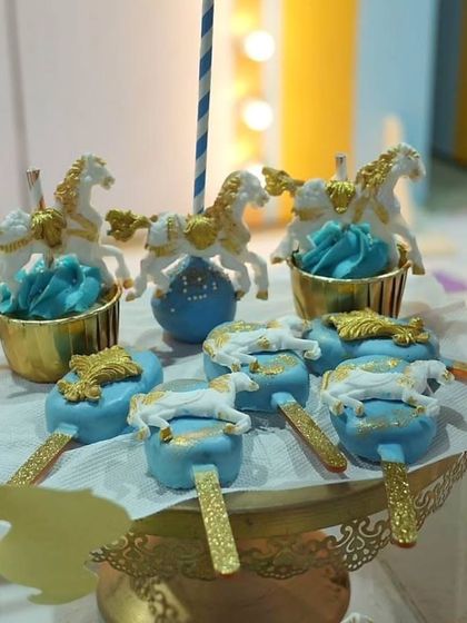 Themed desserts are a must. These carousel horse cake pops and cupcakes were as delicious as they were beautiful, perfectly matching the pastel carnival theme.