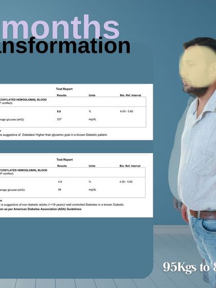 These are the lab reports that show the real story behind a health transformation. For my client Haris, his HbA1c went from a diabetic 9.9 to a non-diabetic 4.9. This is what reversing diabetes through diet looks like.