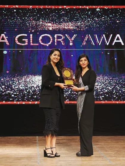 We are honored to receive the India Glory Award for the best hair, makeup, and beauty academy in Delhi NCR, presented by celebrated actress Hina Khan. This award fuels our passion to continue empowering the next generation of beauty professionals.