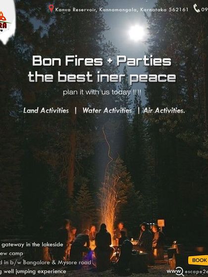 Bonfires and parties bring inner peace. Enjoy the simple things, like gathering around a fire under the moon.