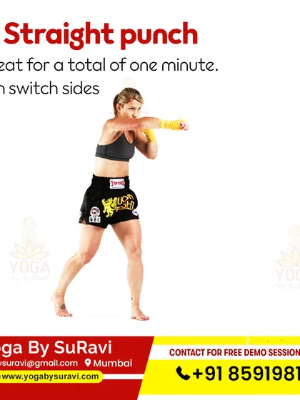 The Straight Punch is an empowering move from our Kickboxing combo session, designed to build upper body strength and release stress.