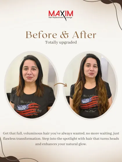 This client wanted a total upgrade. We added length and subtle color with extensions, then styled them into soft waves for a fuller, more voluminous, and glamorous look.