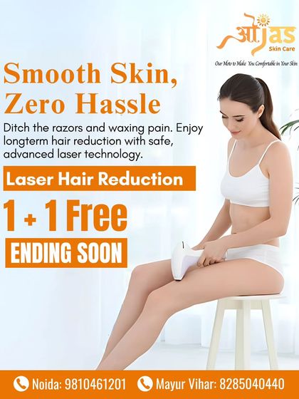 Ditch the razors and waxing pain for good. With our advanced laser technology, you can enjoy long-term hair reduction with zero hassle. Our 1+1 Free offer makes it the perfect time to start.