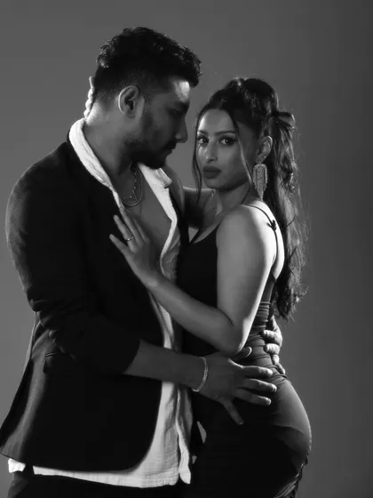 A classic black and white shot that captures our connection. As dance partners and life partners, our chemistry is at the heart of our teaching and performance style.