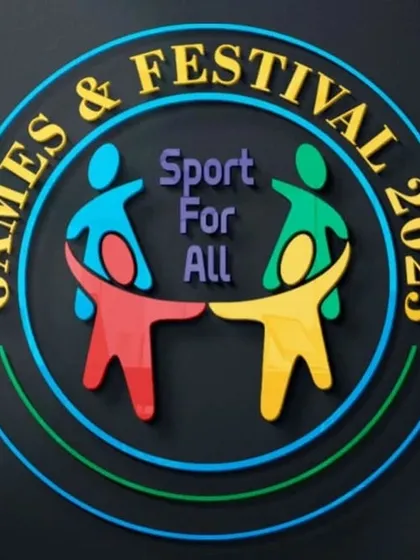 A close-up of the official logo for the "Sport for All Games and Festival 2023." The design symbolizes unity and accessibility in sports, which is the foundational principle of our organization.