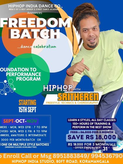 Announcing our Freedom Batch for HipHop with our founder Sritheren. A foundation-to-performance program for all levels.