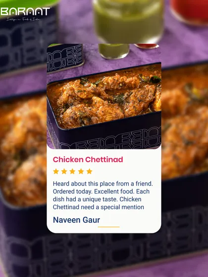 My Chicken Chettinad is known for its unique and special taste, thanks to a complex blend of freshly ground spices. I am happy to hear it gets a special mention.