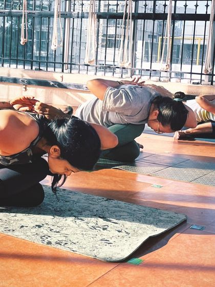 We often prioritize the "workout," but what about the "work in?" My restorative sequences use supported postures like this one to develop emotional stability and allow for deep concentration and relaxation.