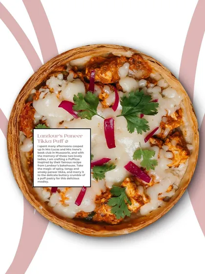 A closer look at the Landour's Paneer Tikka Puff, a tribute to afternoons spent in a Mussoorie book club.