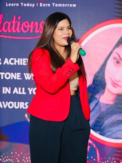 Announcing the next winner at an awards ceremony. The anticipation and excitement of an award function are moments I love to build up for the audience.