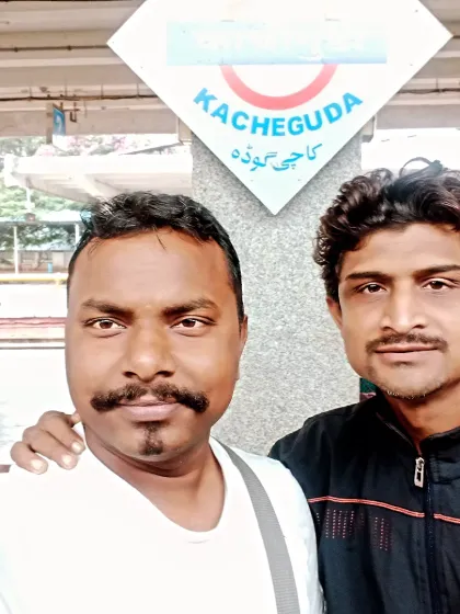 At the Kacheguda station with a fellow Sensei. Collaborating with other academies is a great way to build a stronger Kyokushin community.