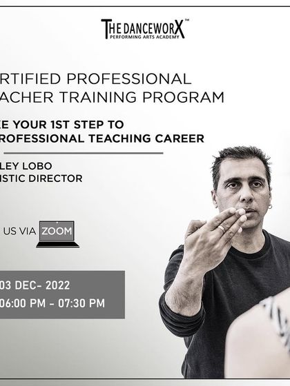 An invitation to an orientation session for our Teacher Training Program with Ashley Lobo. This program is designed for passionate dancers who want to upskill and build a professional teaching career, with flexible learning options.