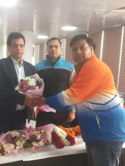 Another moment of welcome at the Delhi selection trials. I am always accessible to our coaches and officials at the grassroots level.