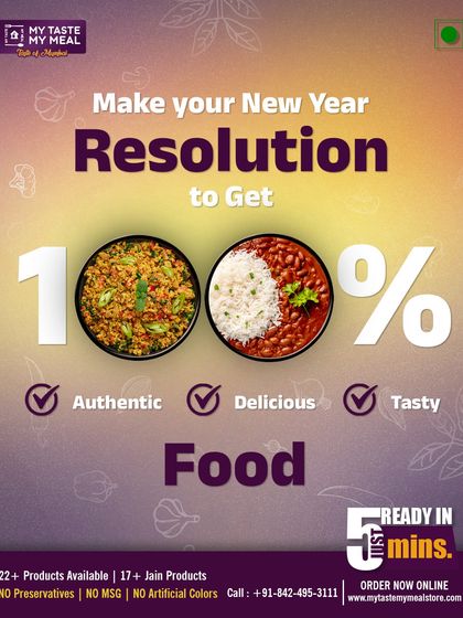 Make your New Year resolution simple: eat 100% authentic, delicious, and tasty food. My meals help you stick to that resolution with convenience.