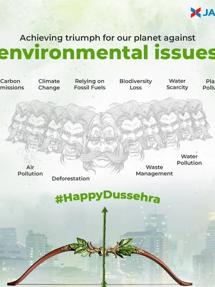 This Dussehra, we aim our arrow at modern-day evils: the environmental issues facing our planet. We are committed to achieving triumph over challenges like carbon emissions, fossil fuel reliance, and waste mismanagement by championing green energy solutions.
