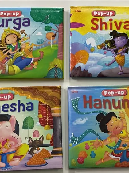 This set of pop-up books introduces children to Indian gods like Durga, Shiva, Ganesha, and Hanuman. The colorful 3D scenes make these timeless stories captivating for the youngest readers.