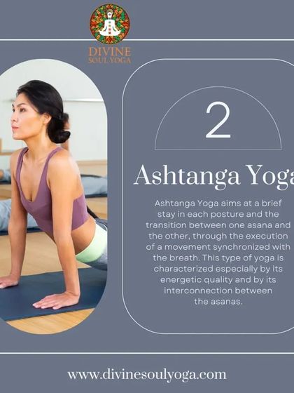 Ashtanga Yoga is a more dynamic practice characterized by a set sequence of postures. It involves synchronizing the breath with a continuous flow of movement, building internal heat and purifying the body.