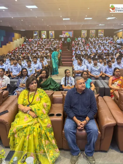A full auditorium at Modern Public School. It's heartening to see so many students and educators eager to learn about climate action and their role in creating a sustainable future.