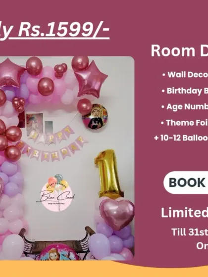Promotional offer for a themed Room Decor package for Rs. 1599.