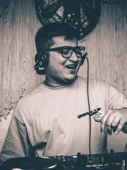 A candid laugh behind the decks. January was a great month, and I'm grateful for every single gig.